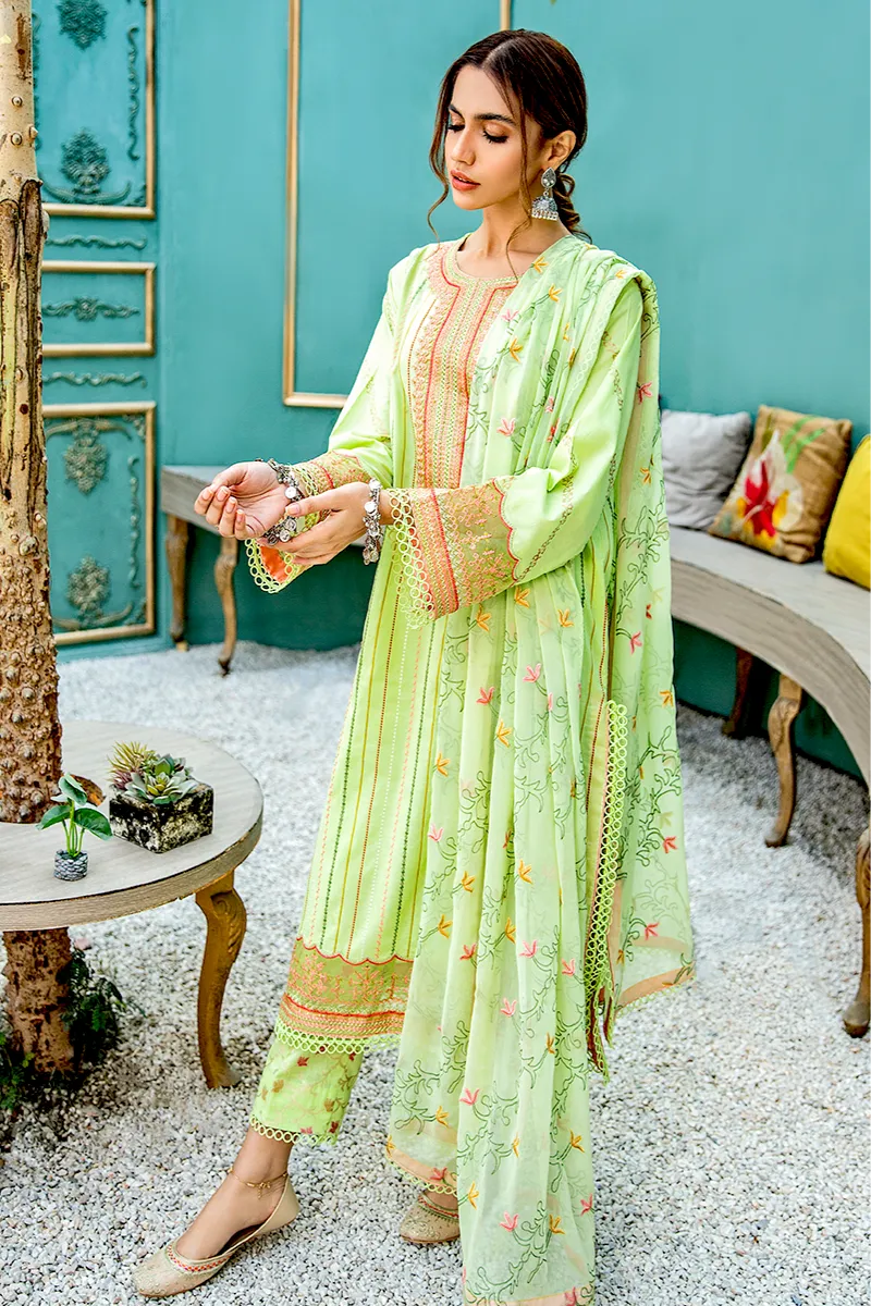 Aabyaan Luxury Lawn Collection 2021 – YESIL (AL-10)