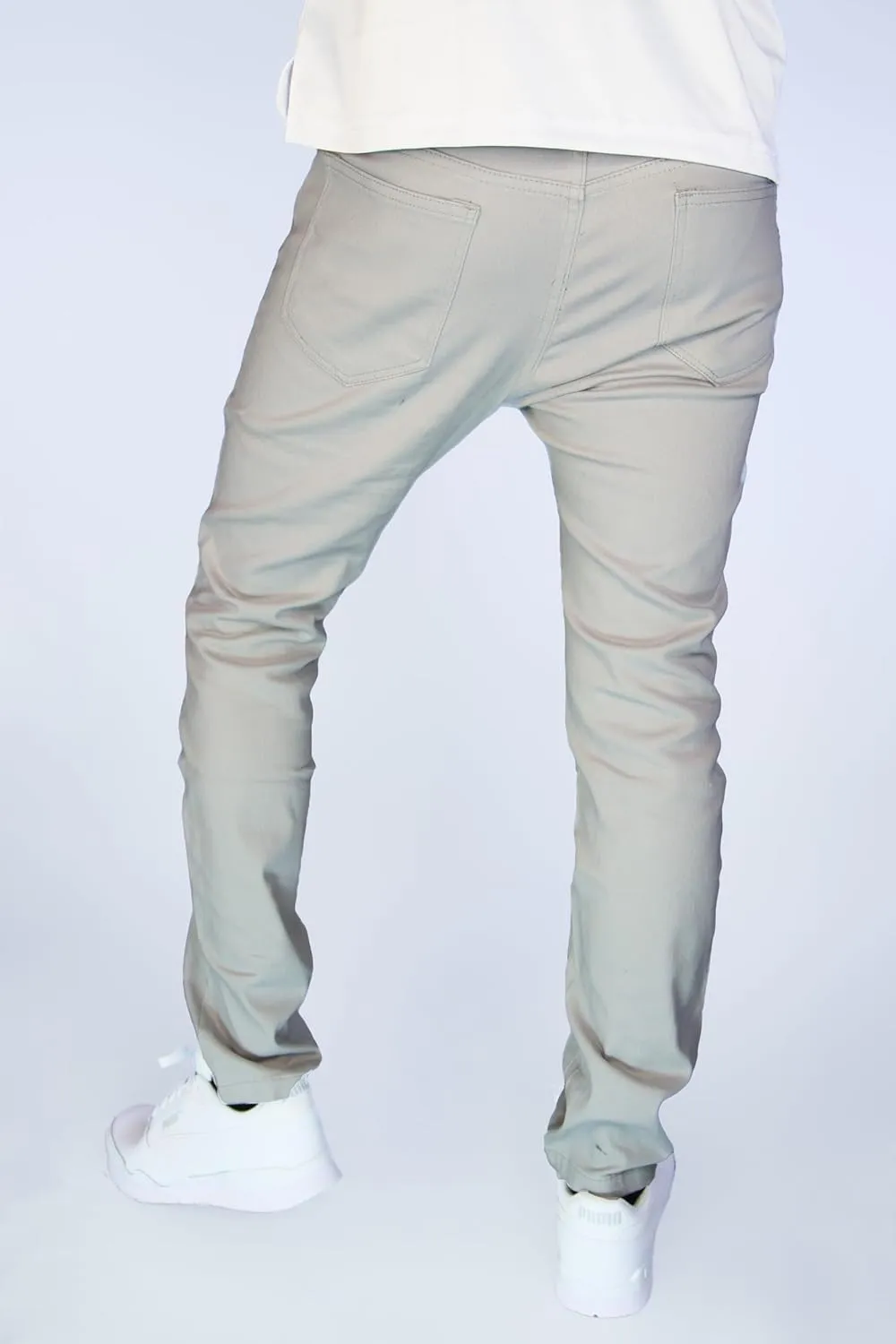 BAKANO Men's Skinny Slim Fit Stretch Pants Mid Rise with Flex Waist and 5 Pockets for Golf and Casual Wear Come in 3 Lengths