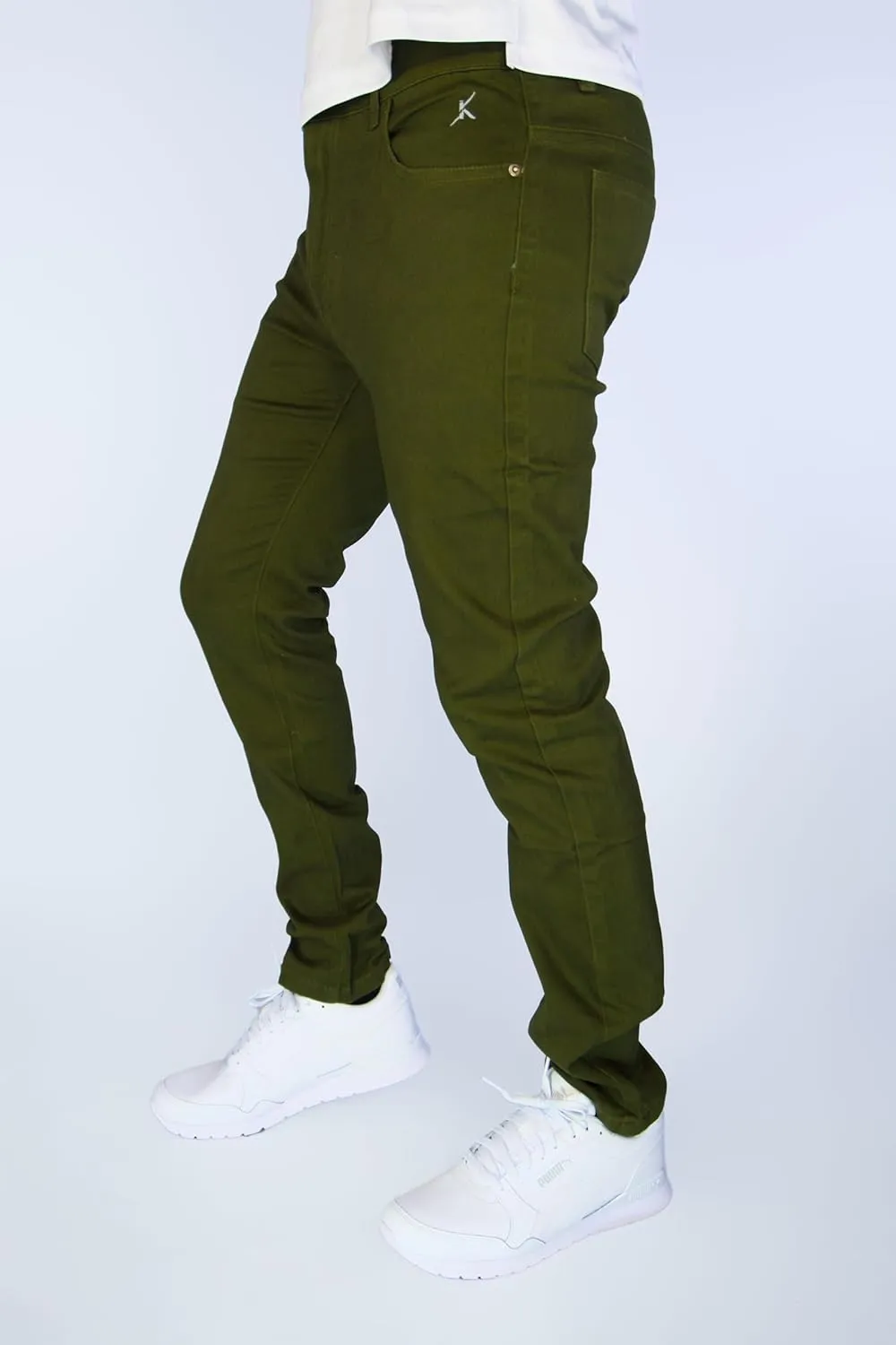 BAKANO Men's Skinny Slim Fit Stretch Pants Mid Rise with Flex Waist and 5 Pockets for Golf and Casual Wear Come in 3 Lengths