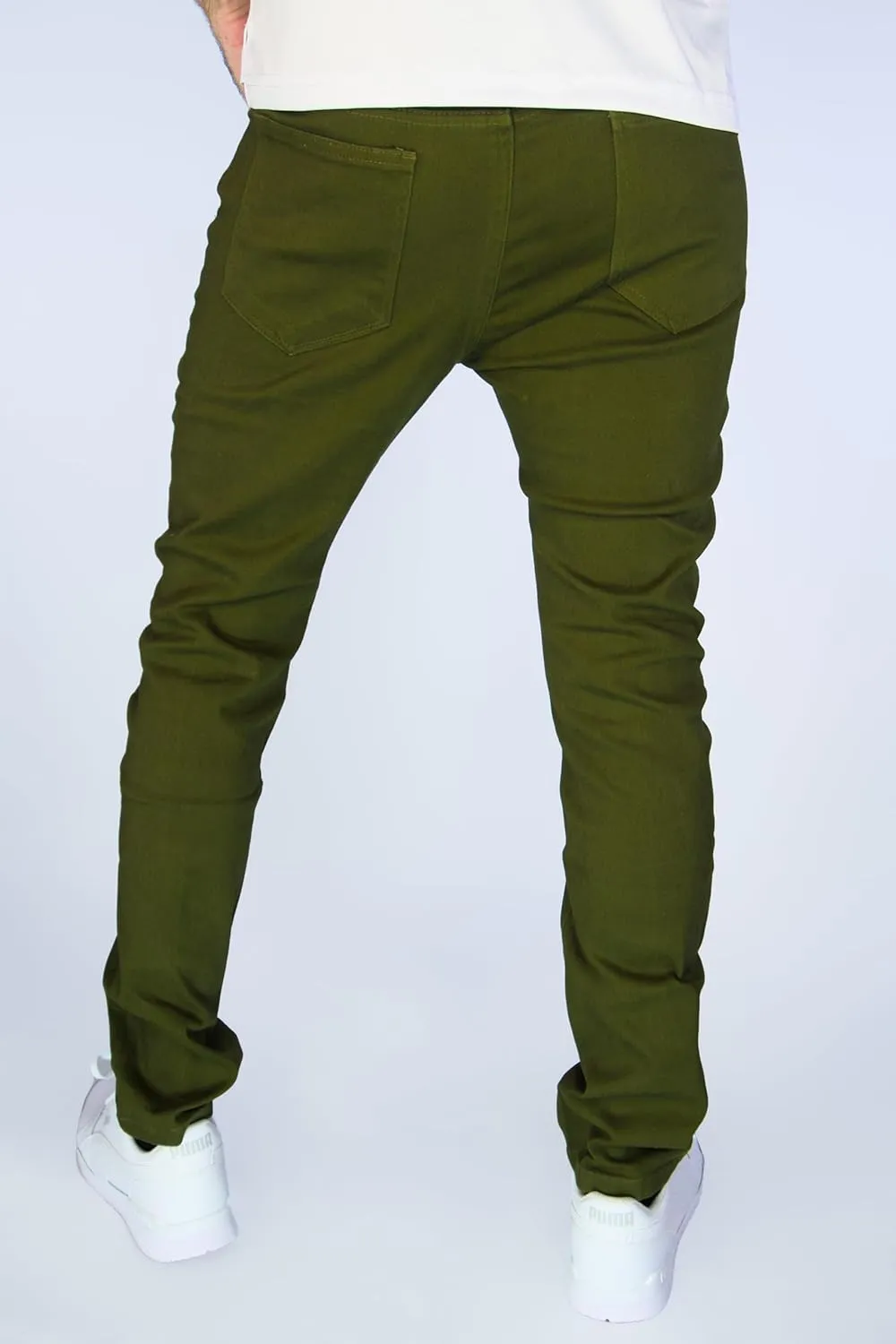 BAKANO Men's Skinny Slim Fit Stretch Pants Mid Rise with Flex Waist and 5 Pockets for Golf and Casual Wear Come in 3 Lengths