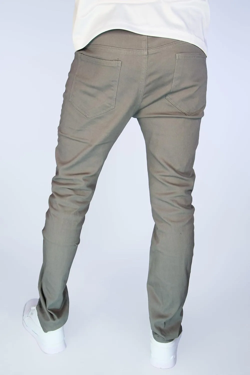 BAKANO Men's Skinny Slim Fit Stretch Pants Mid Rise with Flex Waist and 5 Pockets for Golf and Casual Wear Come in 3 Lengths