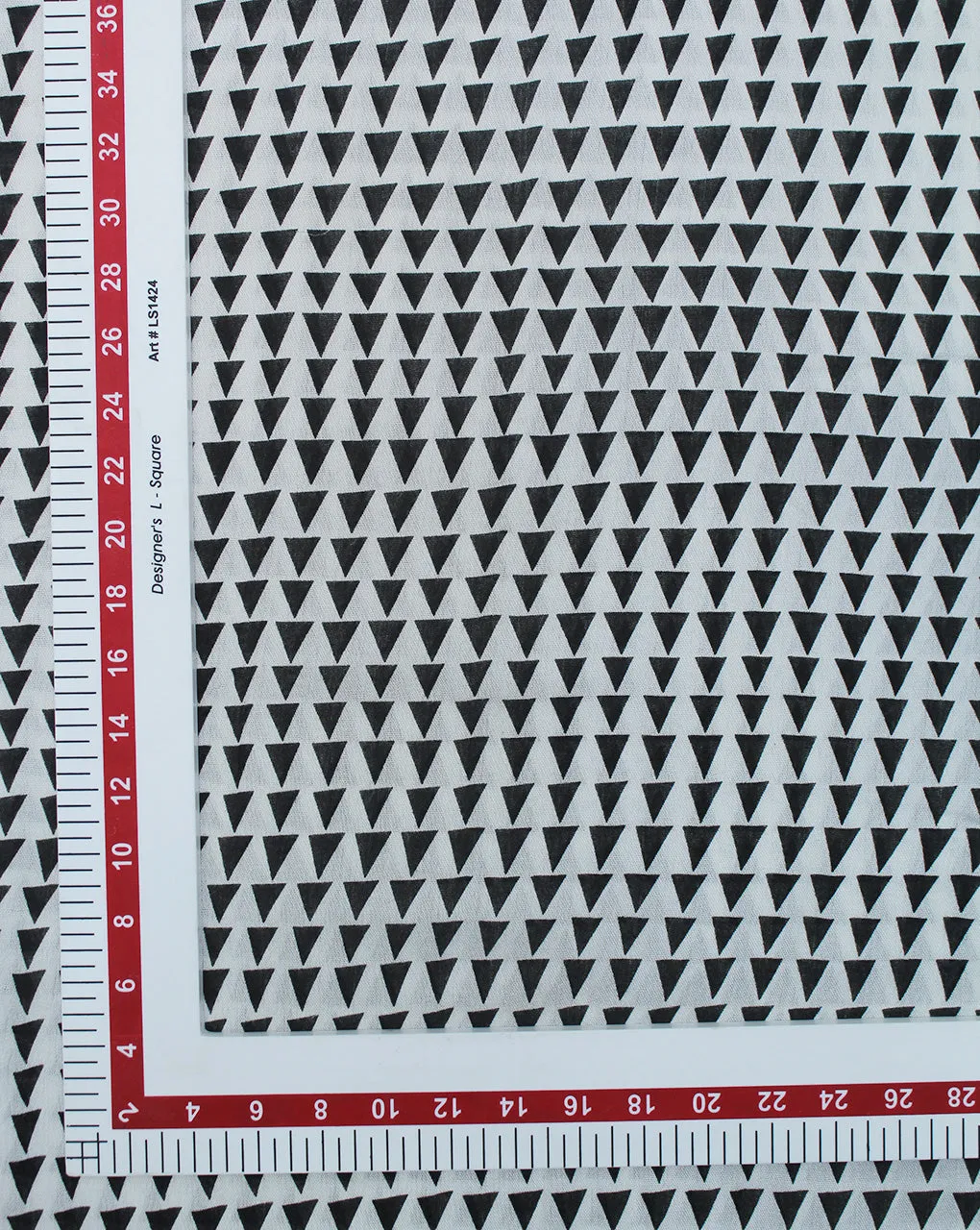 BLACK & WHITE TRIANGLE DESIGN RAYON CREPE PRINTED FABRIC