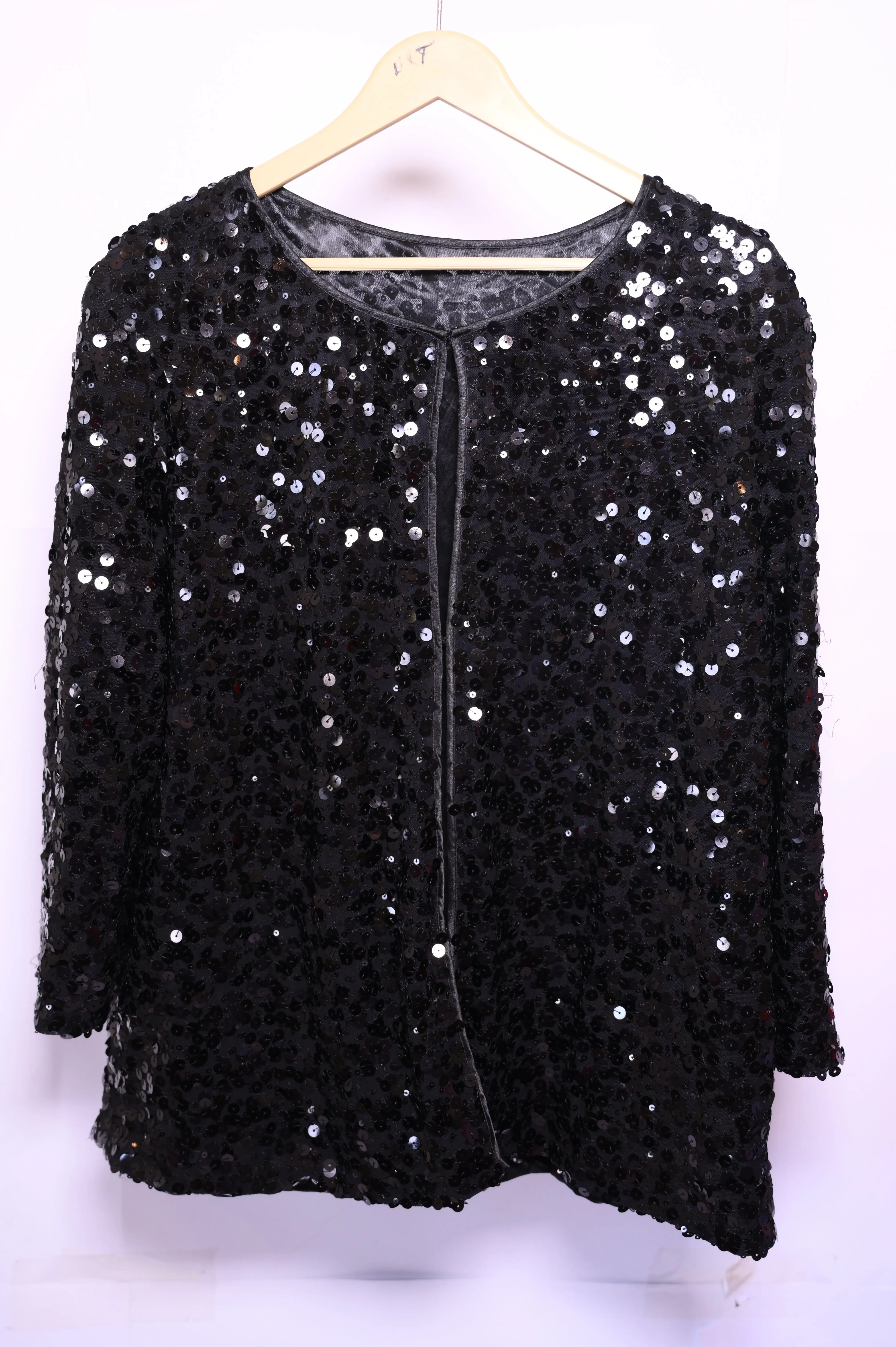 Black Sequined Polyester Shrug