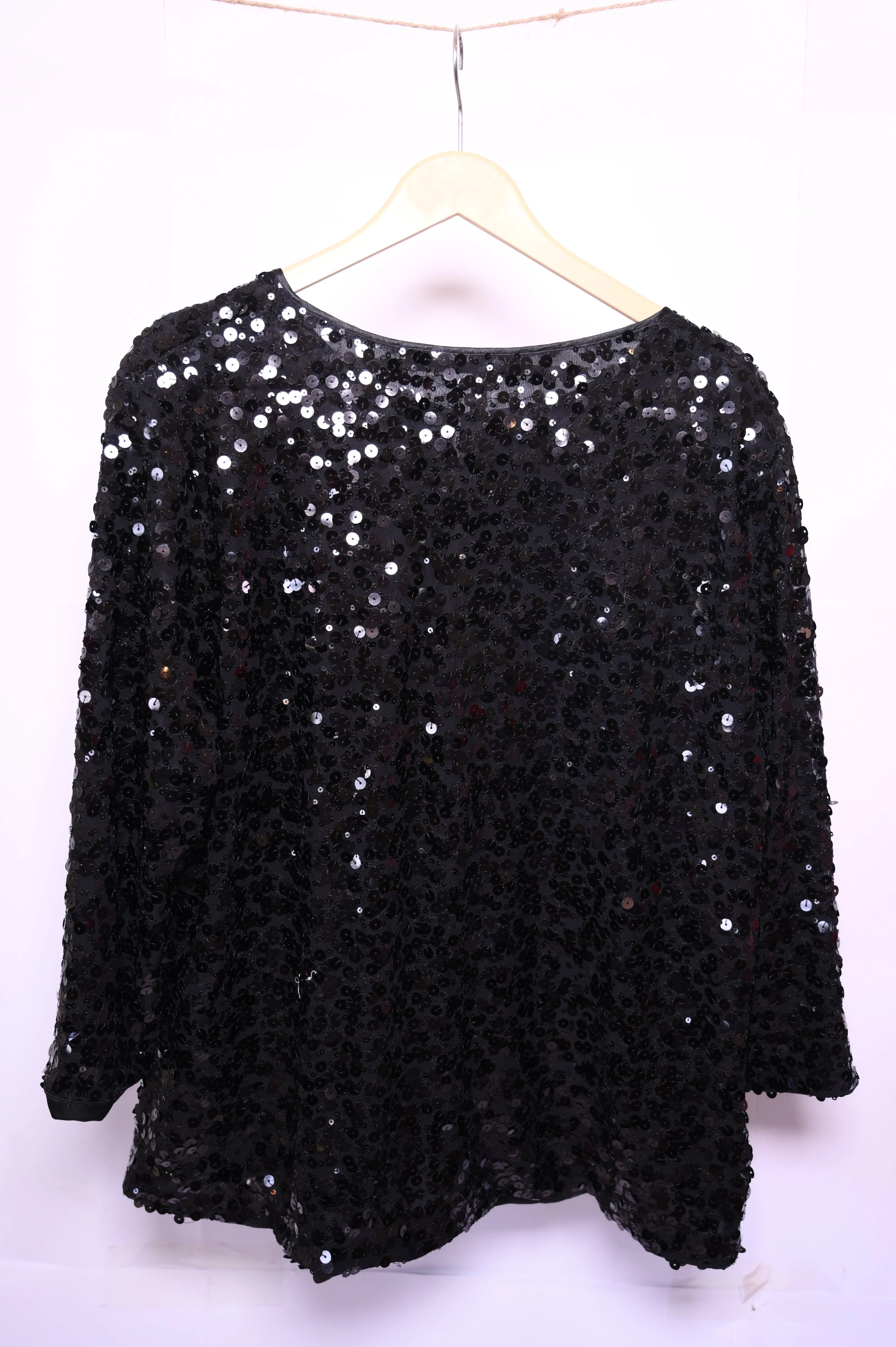 Black Sequined Polyester Shrug