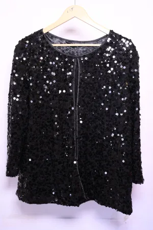 Black Sequined Polyester Shrug