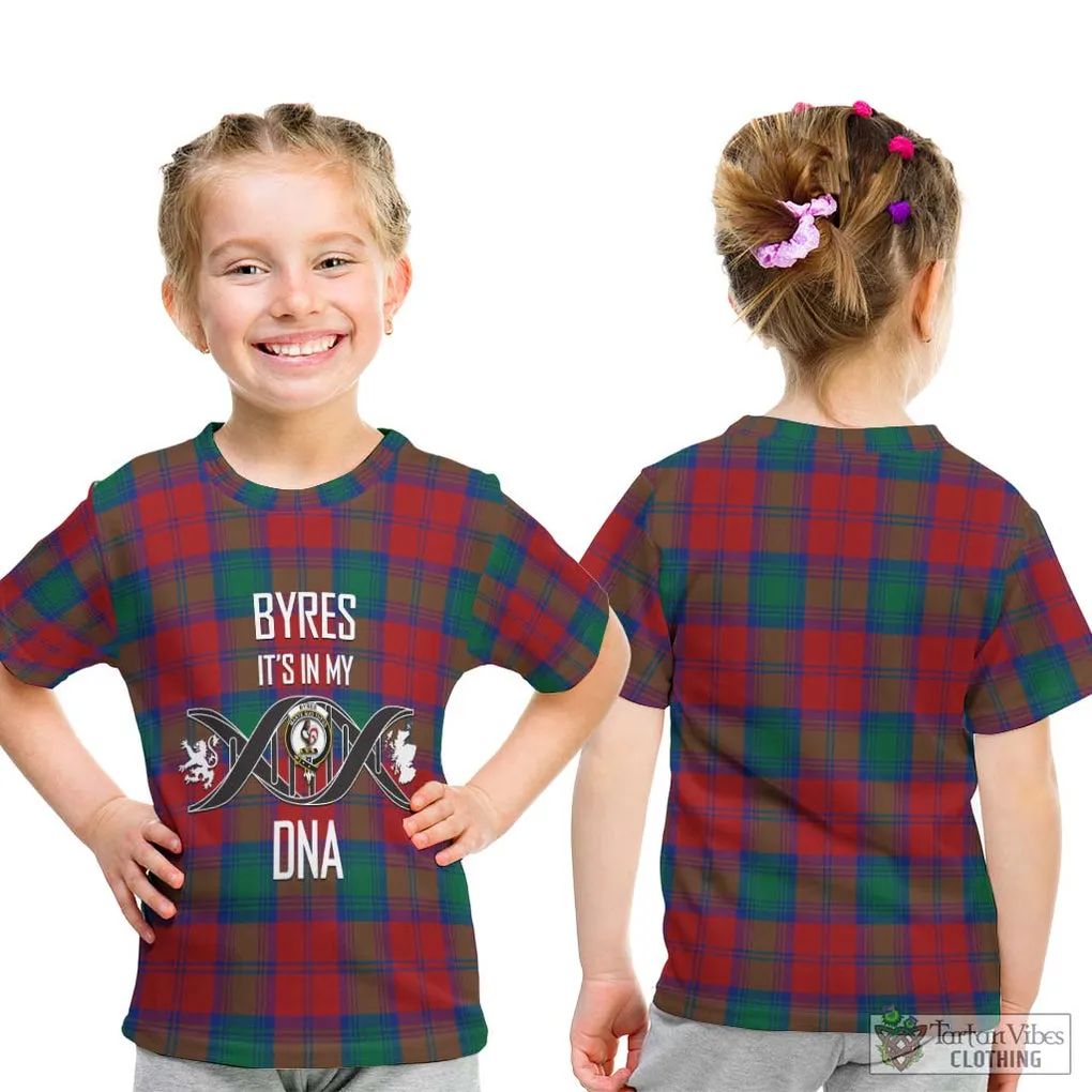 Byres (Byses) Tartan Kid T-Shirt with Family Crest DNA In Me Style