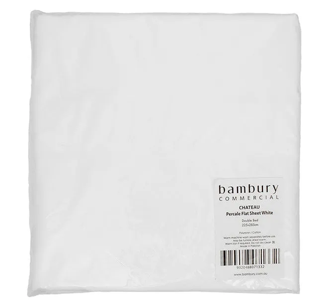 Chateau 210THC Polyester Cotton Sheet Range White