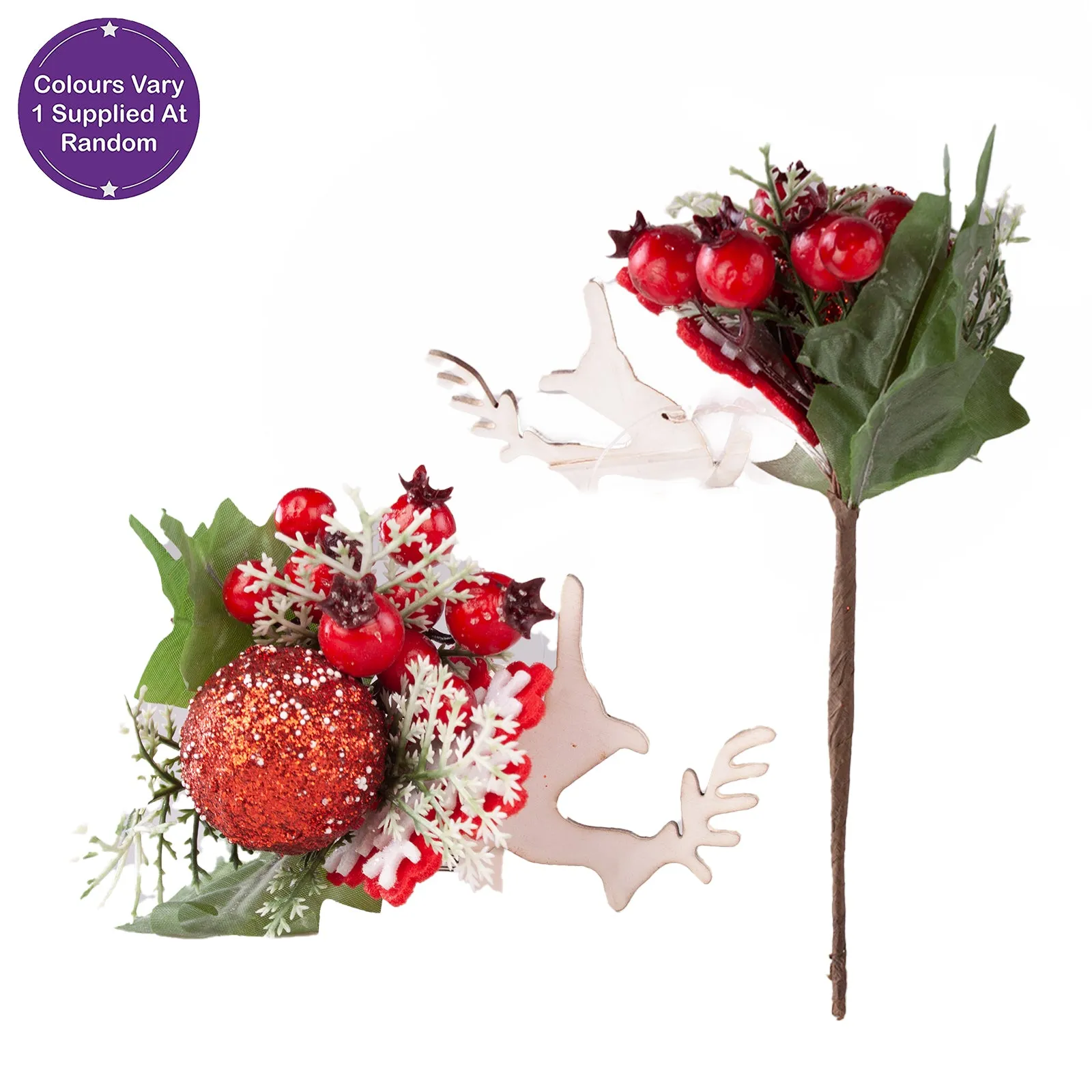 Christmas Reindeer Picks 3 Styles Assorted