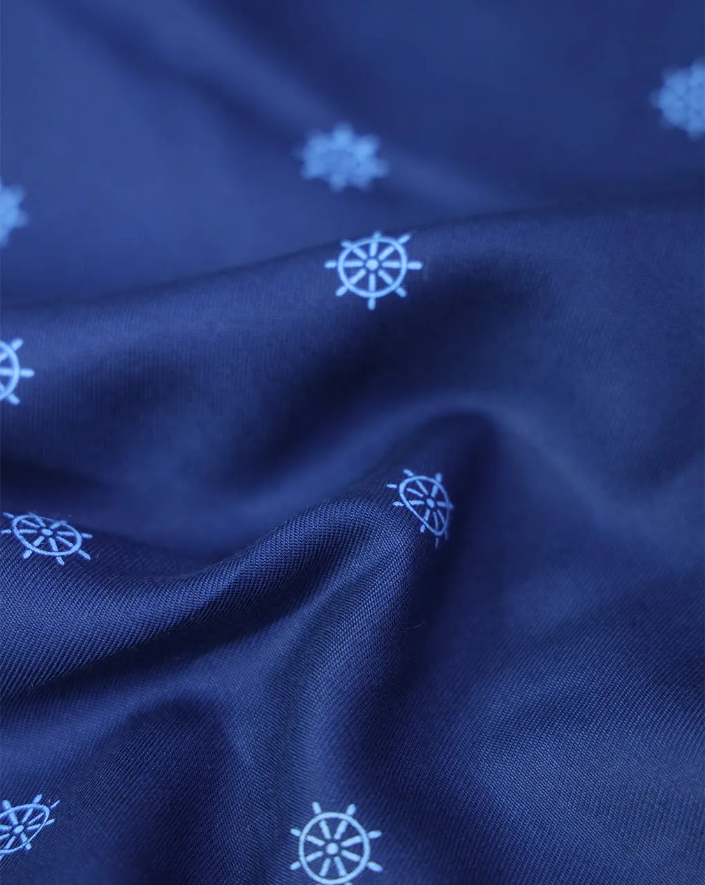DARK BLUE ABSTRACT DESIGN PRINTED RAYON FABRIC