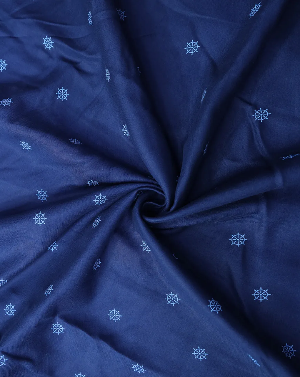 DARK BLUE ABSTRACT DESIGN PRINTED RAYON FABRIC