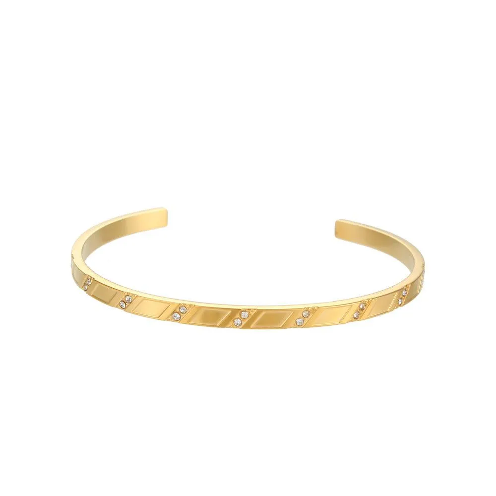 Elegant Geometric Bangle Bracelets with Sparkling Cubic Zirconia – Bold Fashion for Women