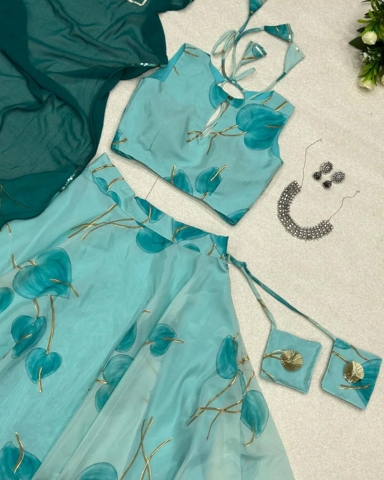 Fantastic Blue Color Digital Printed Lehenga Choli