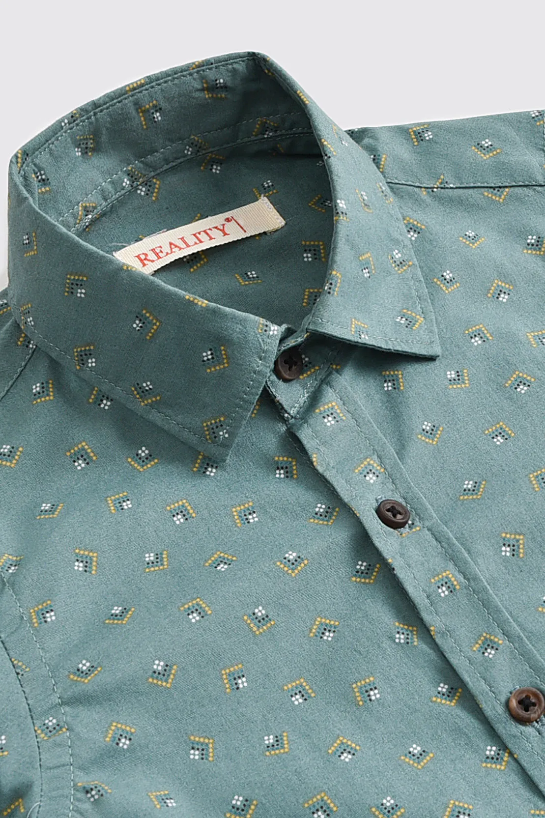Green Pixel Casual Shirt (3-24M)