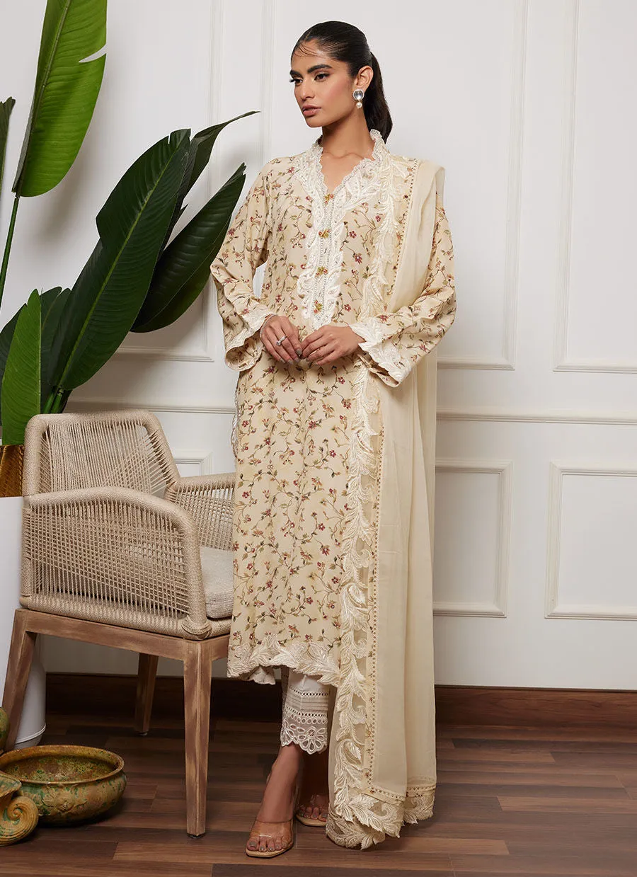 Lea Autumn Winter '23 - Dendera Ivory Shirt And Dupatta