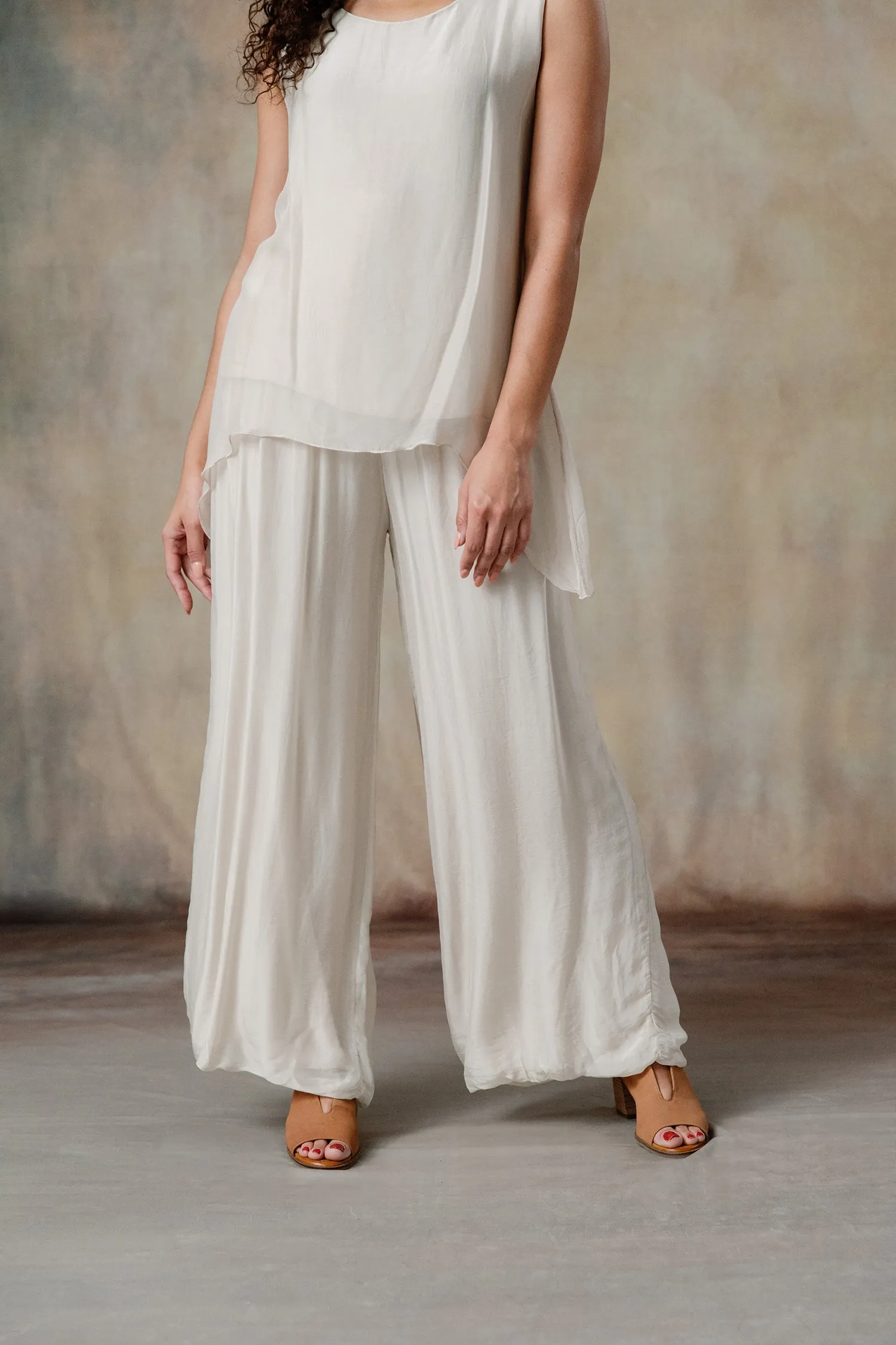 Madelyn Silk Pants (Ecru)