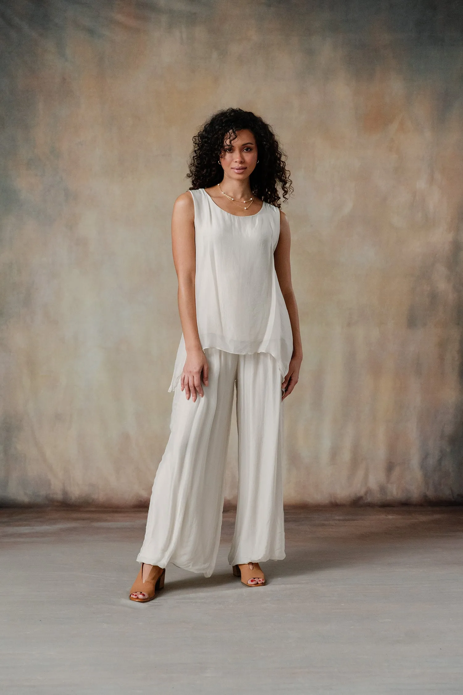 Madelyn Silk Pants (Ecru)