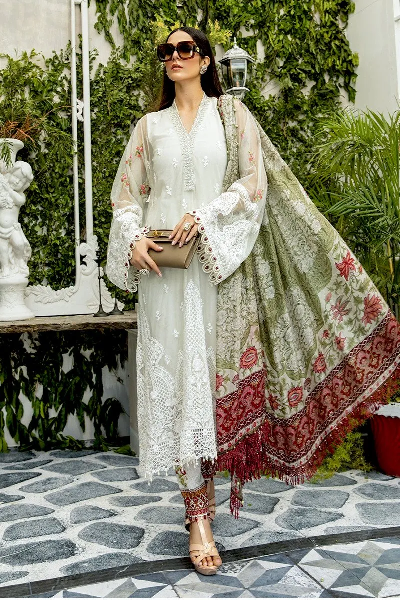 MARIA.B Lawn Eid Collection 2020 – 02 Cream with Rose Buds