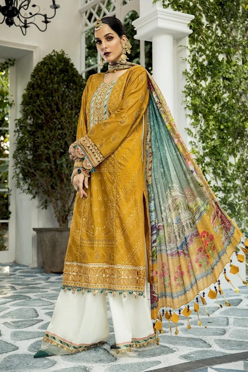 MARIA.B Lawn Eid Collection 2020 – 04 Mustard and Teal