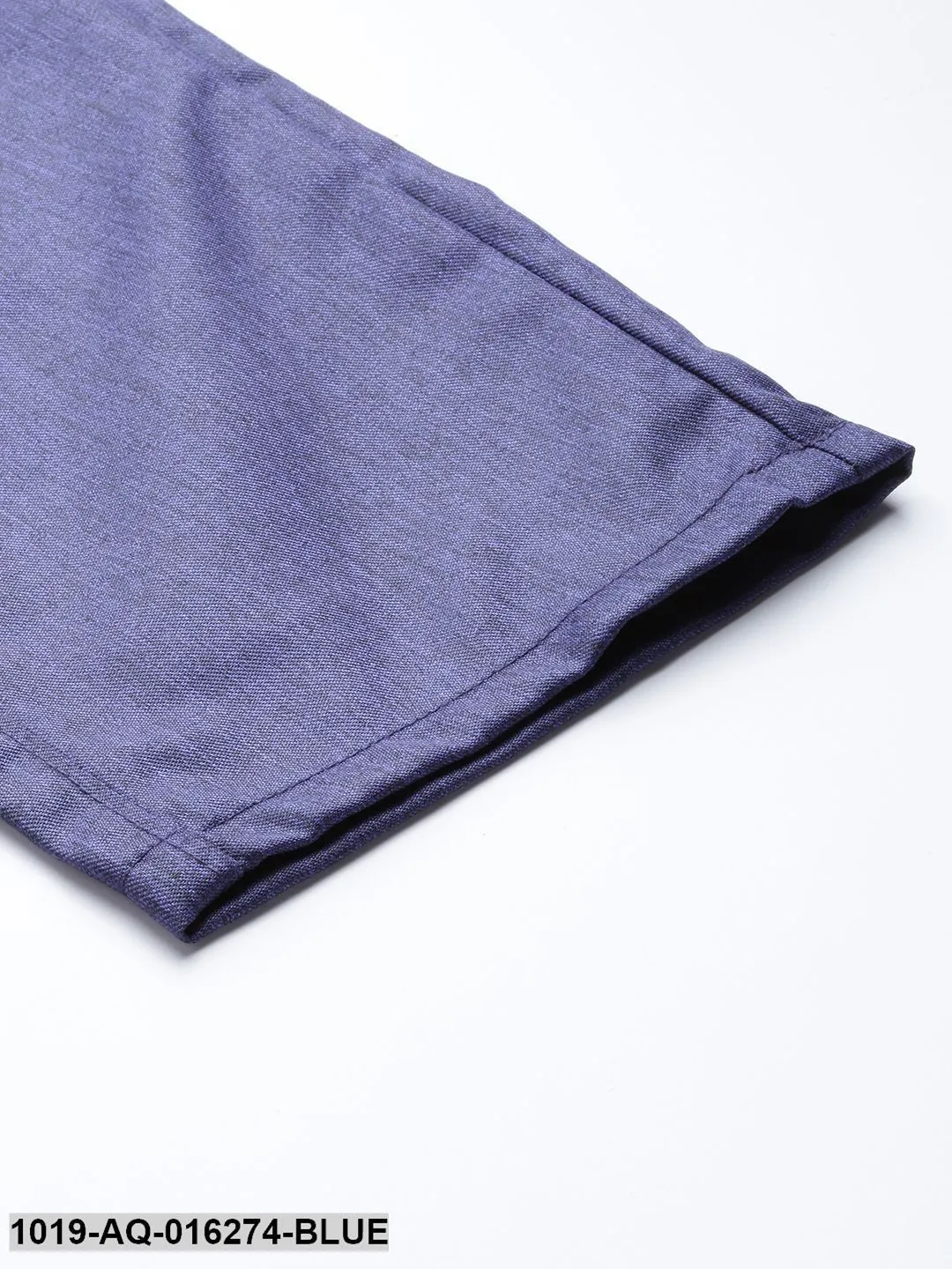Men's Cotton Blend Royal Blue Formal Trousers - Sojanya