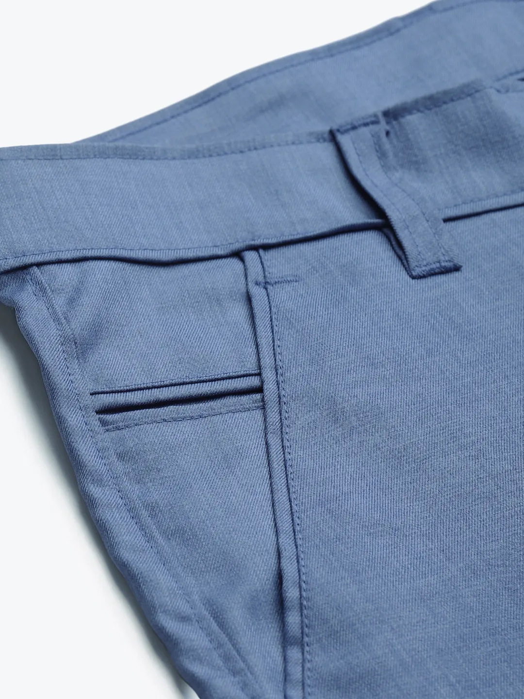 Men's Cotton Blend Sky Blue Solid Trouser - Sojanya