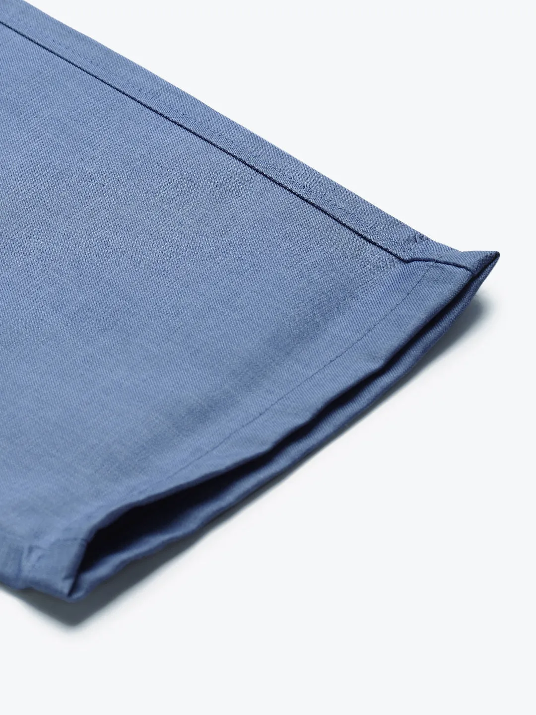 Men's Cotton Blend Sky Blue Solid Trouser - Sojanya