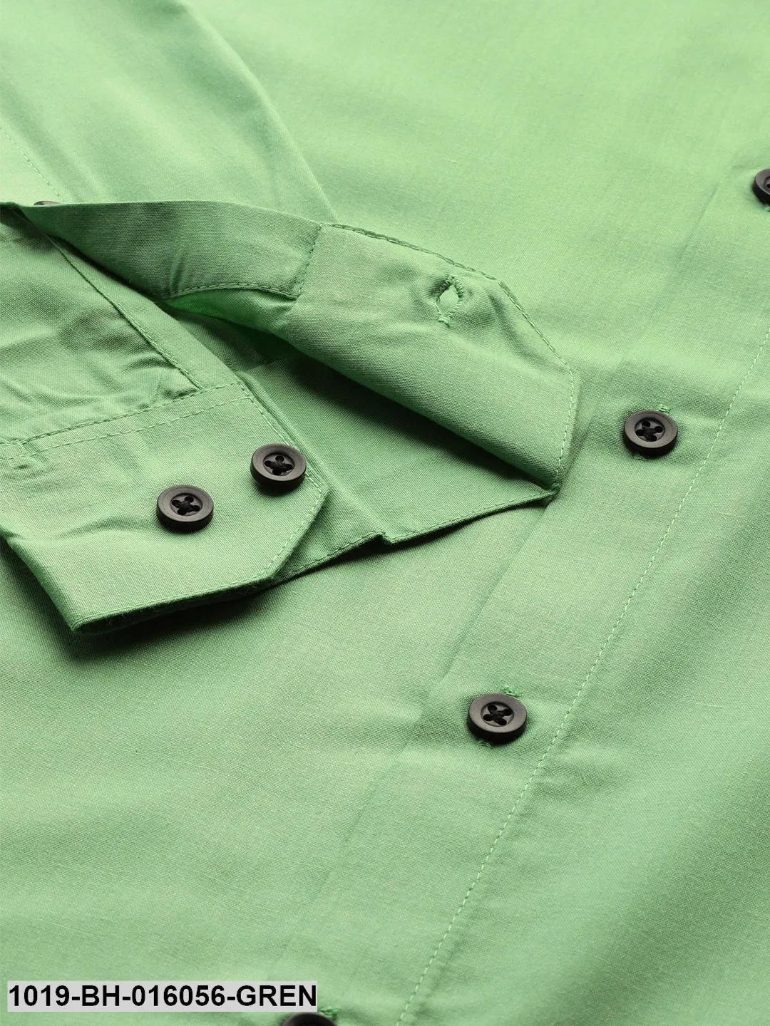 Men's Cotton Green Casual Shirt - Sojanya