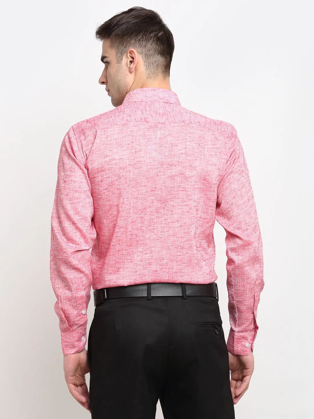 Men's Red Solid Cotton Formal Shirt ( SF 782Red ) - Jainish