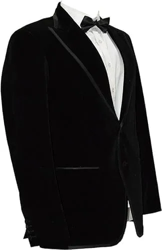 Men's Smoking Blazer Luxury Velvet Two Button Peak Lapel Black Party Wear Diner,Wedding,Evening,etc Jacket and Coat