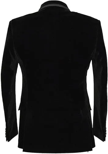 Men's Smoking Blazer Luxury Velvet Two Button Peak Lapel Black Party Wear Diner,Wedding,Evening,etc Jacket and Coat