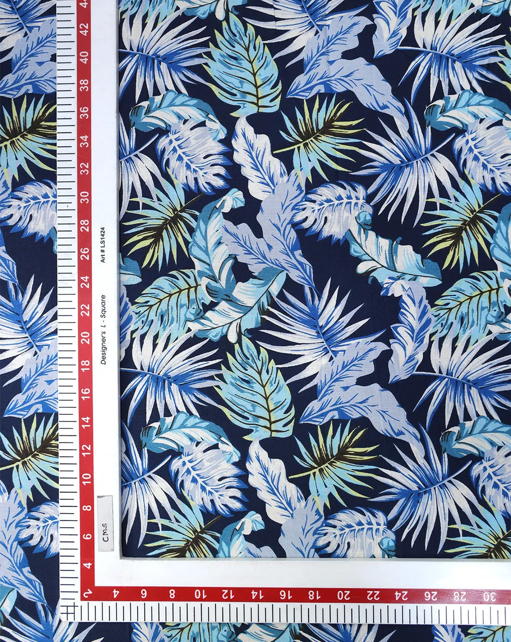 MULTICOLOR LEAFS DESIGN PRINTED RAYON FABRIC