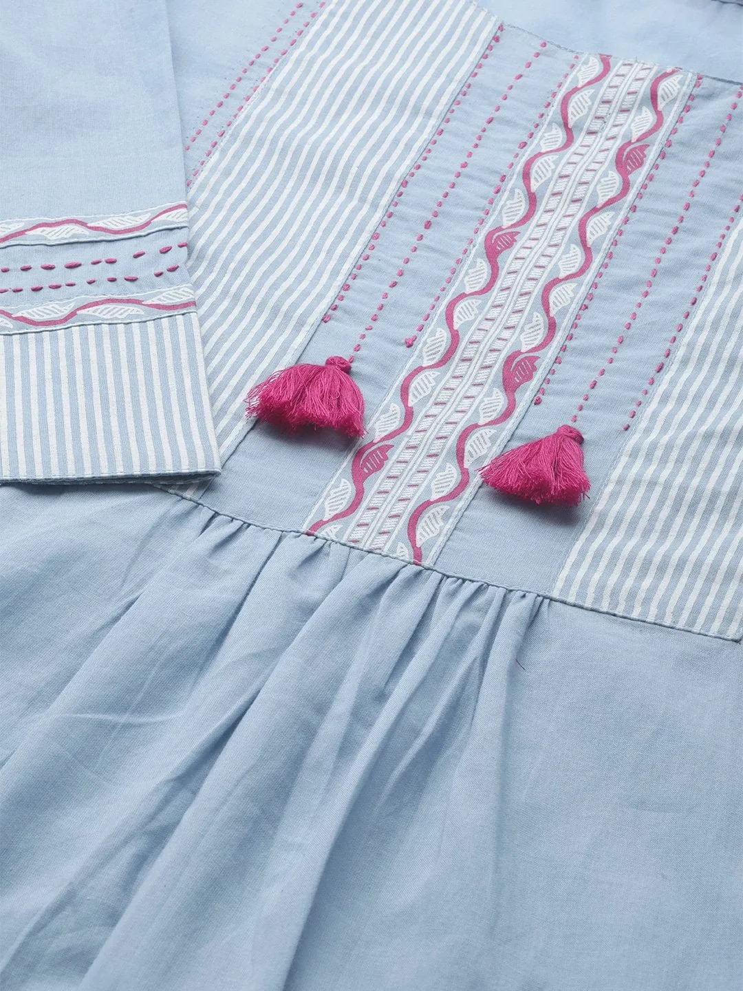 Powder Blue Straight Kurta