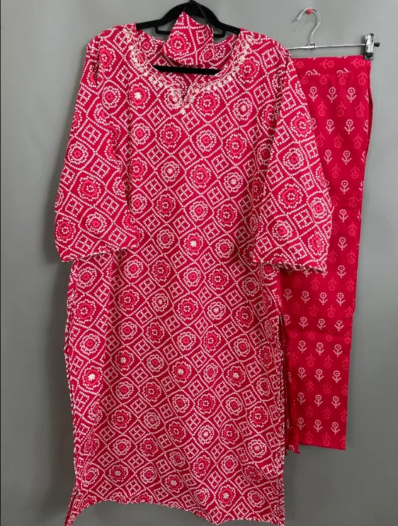 Red Plus Size Kurti set
