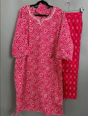 Red Plus Size Kurti set