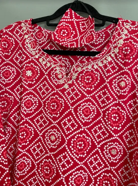 Red Plus Size Kurti set