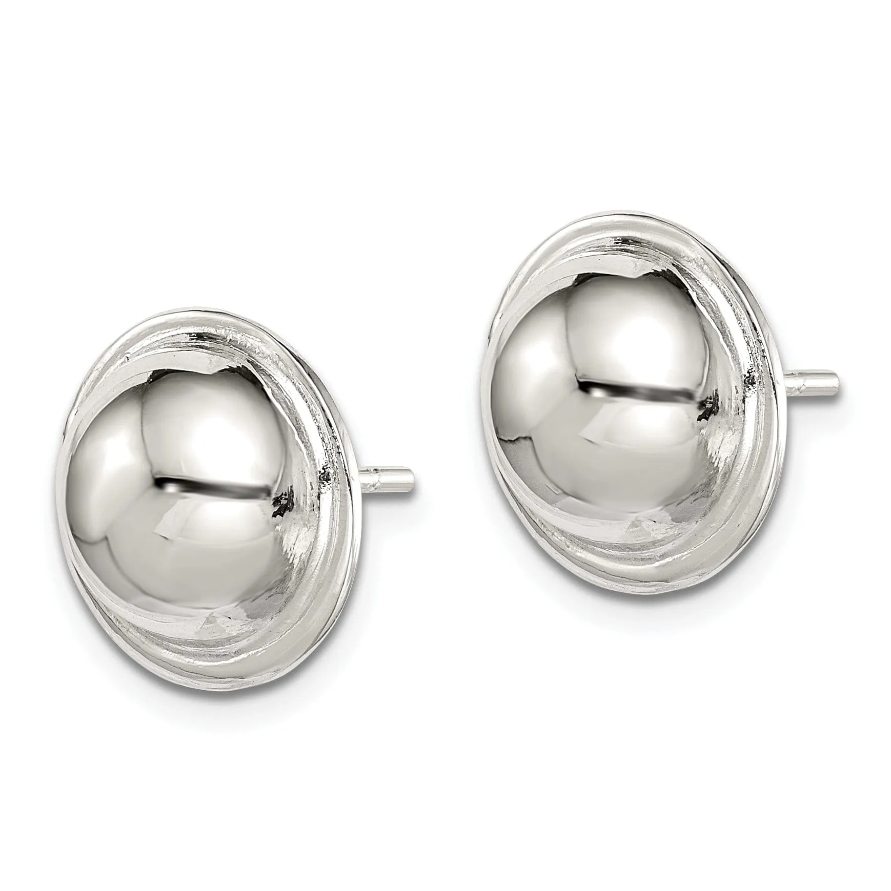 Silver Circle With Outer Ring Post Earrings