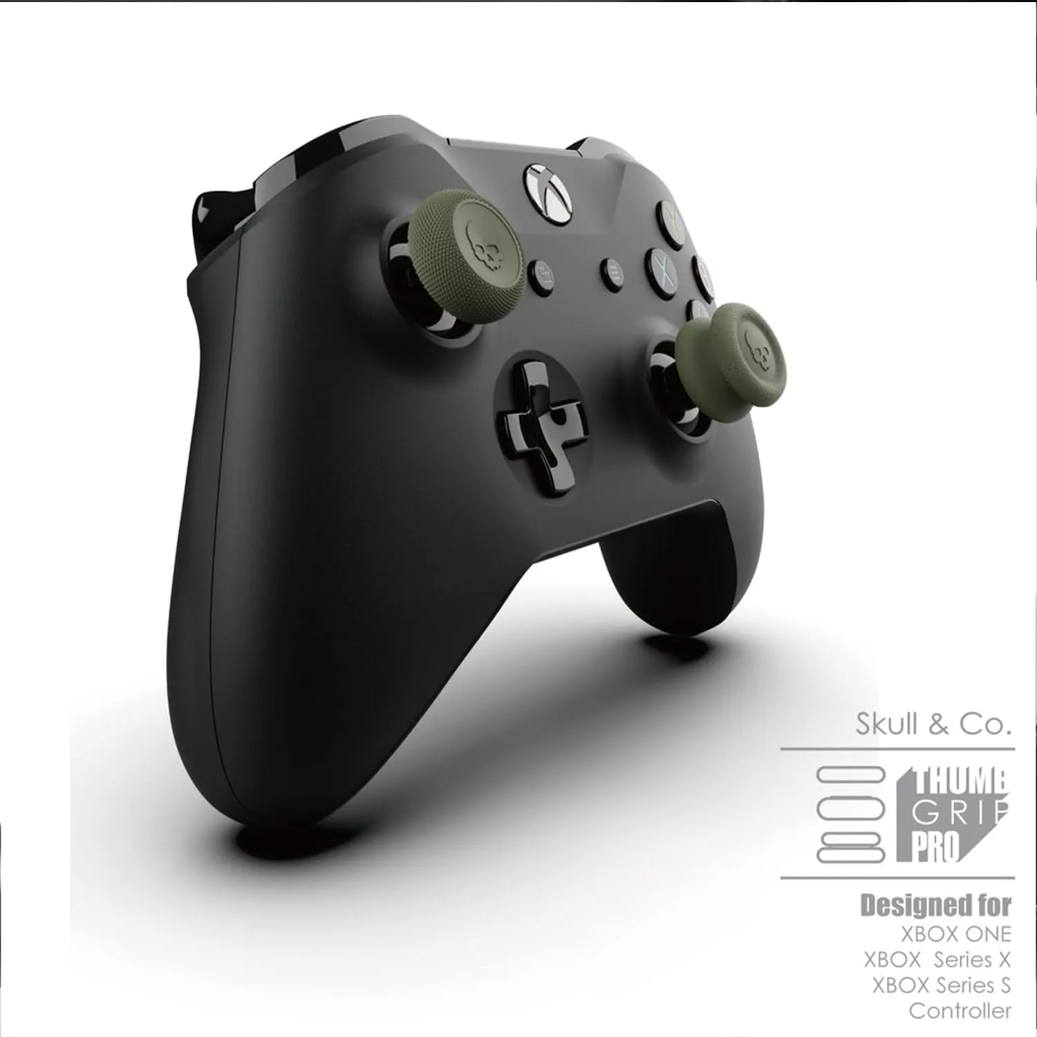Skull & Co. Skin, CQC and FPS Thumb Grips Joystick Cap Analog Stick Cover for Xbox Controller- OD Green, Set of 6