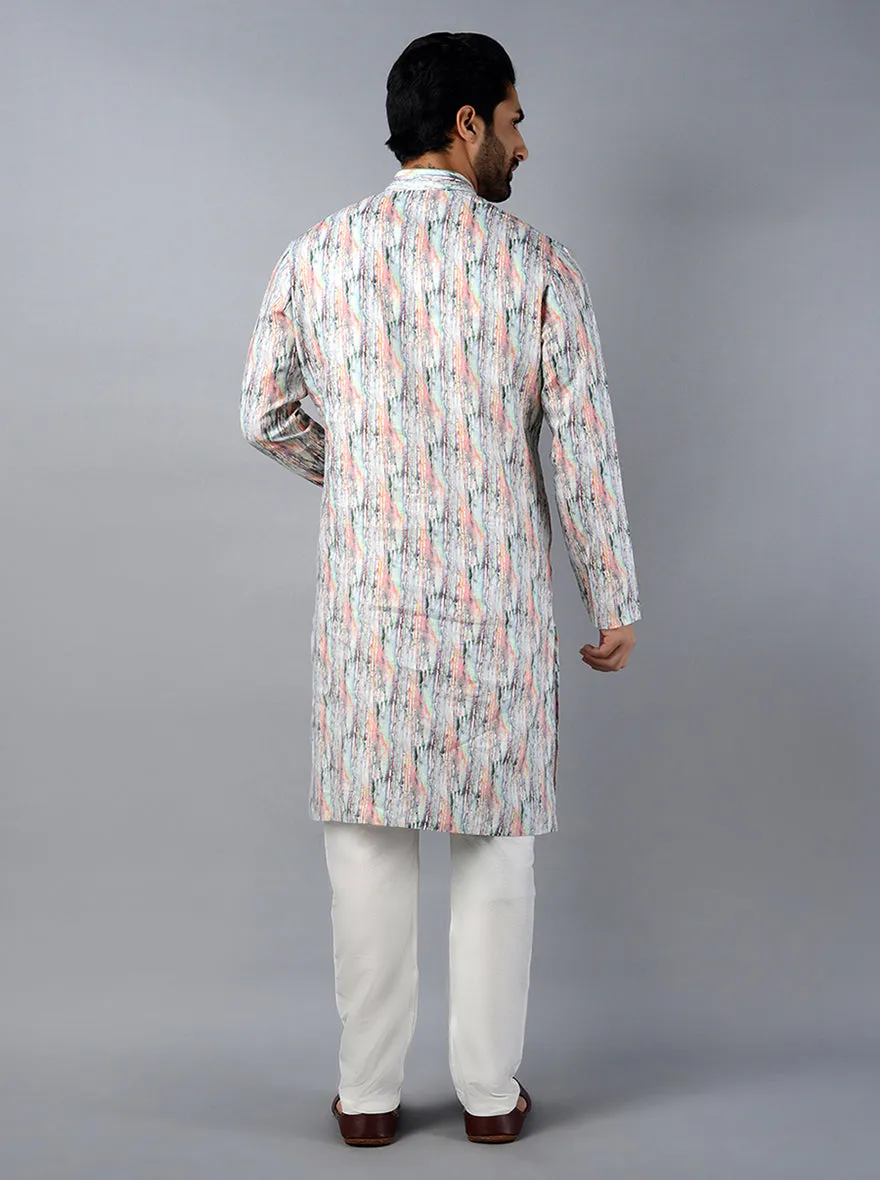 Snow White Printed Regular Fit Kurta | TULA