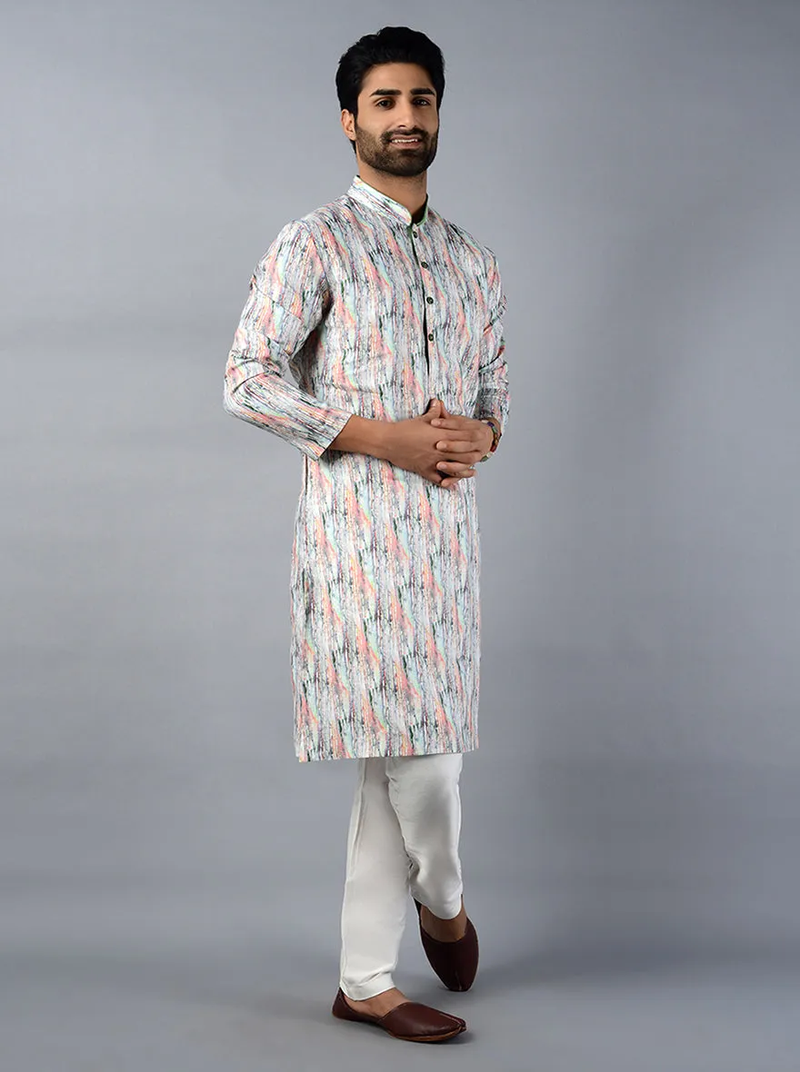 Snow White Printed Regular Fit Kurta | TULA