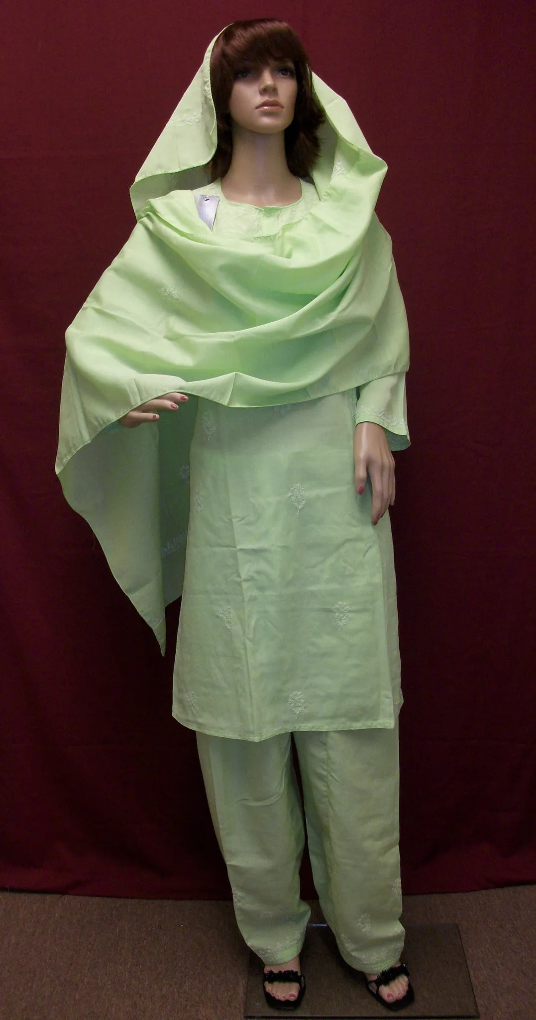 Suit 3084 Pistachio Cotton Salwar Kameez Dupatta Shieno Sarees