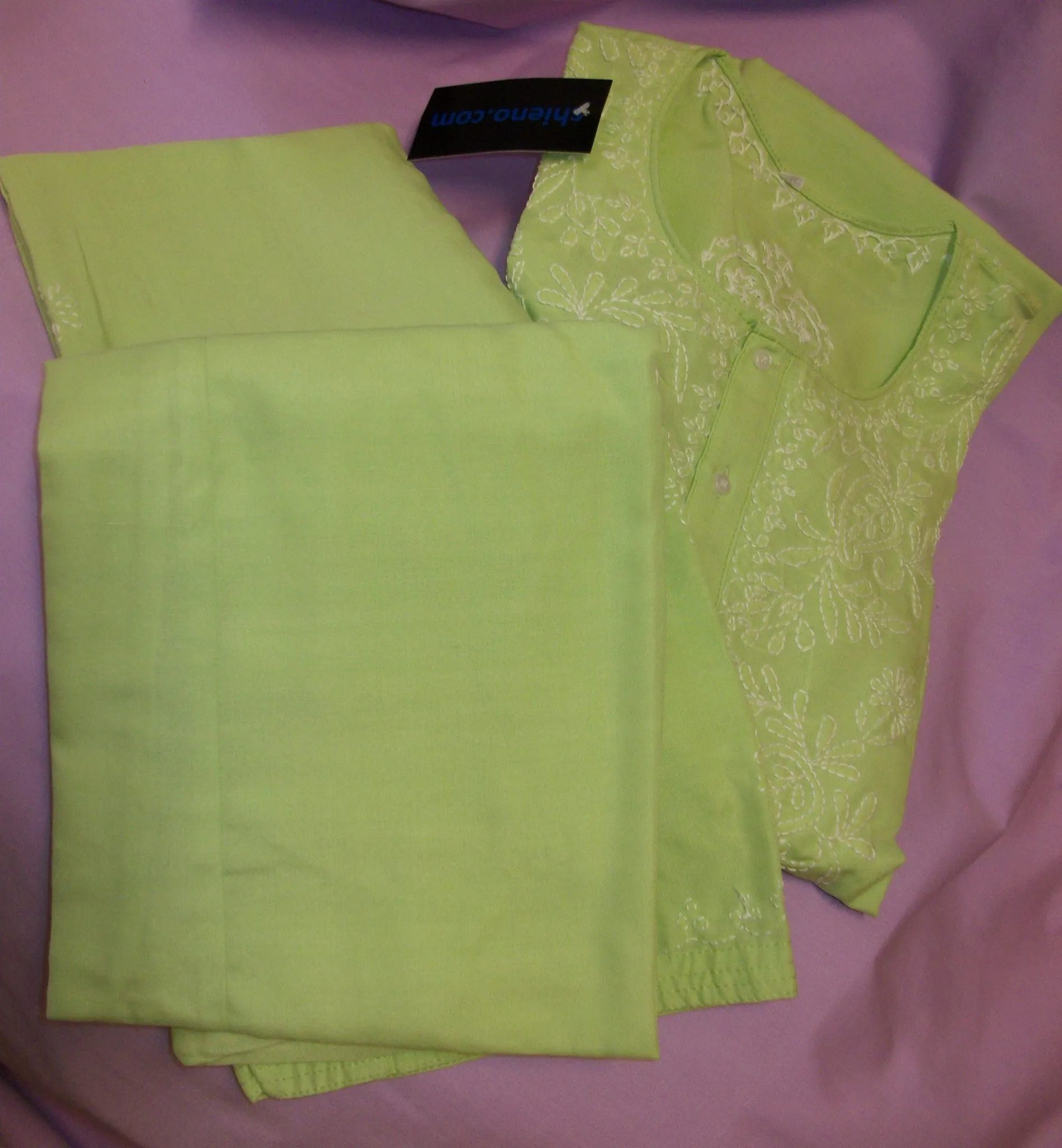 Suit 3084 Pistachio Cotton Salwar Kameez Dupatta Shieno Sarees