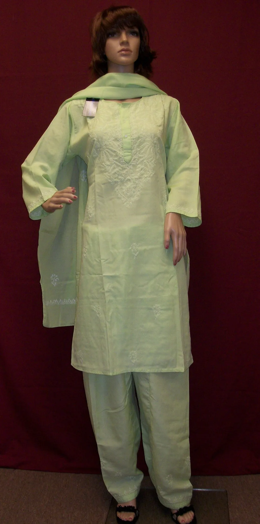 Suit 3084 Pistachio Cotton Salwar Kameez Dupatta Shieno Sarees