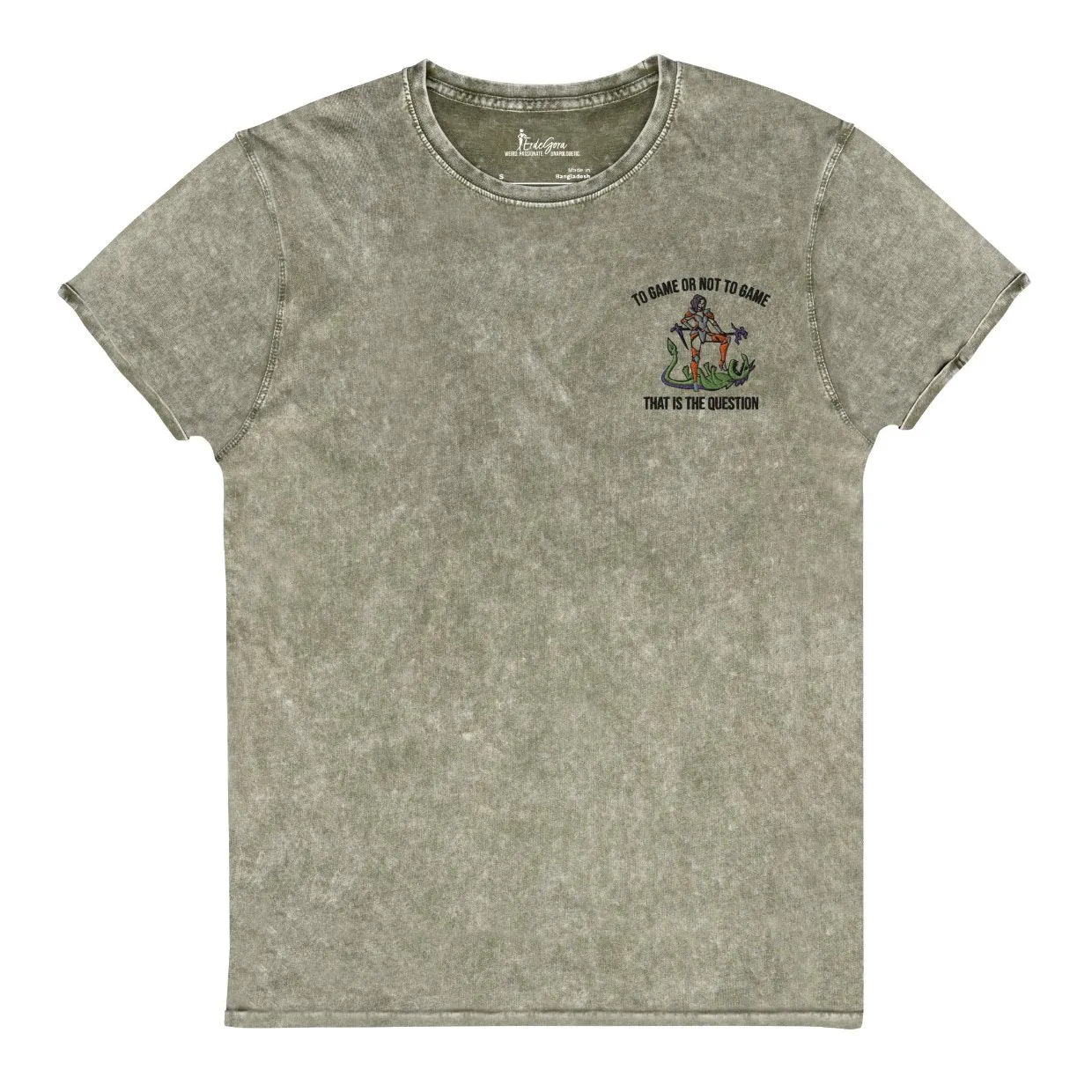 Unisex Embroidered Denim T-Shirt To Game Or Not To Game