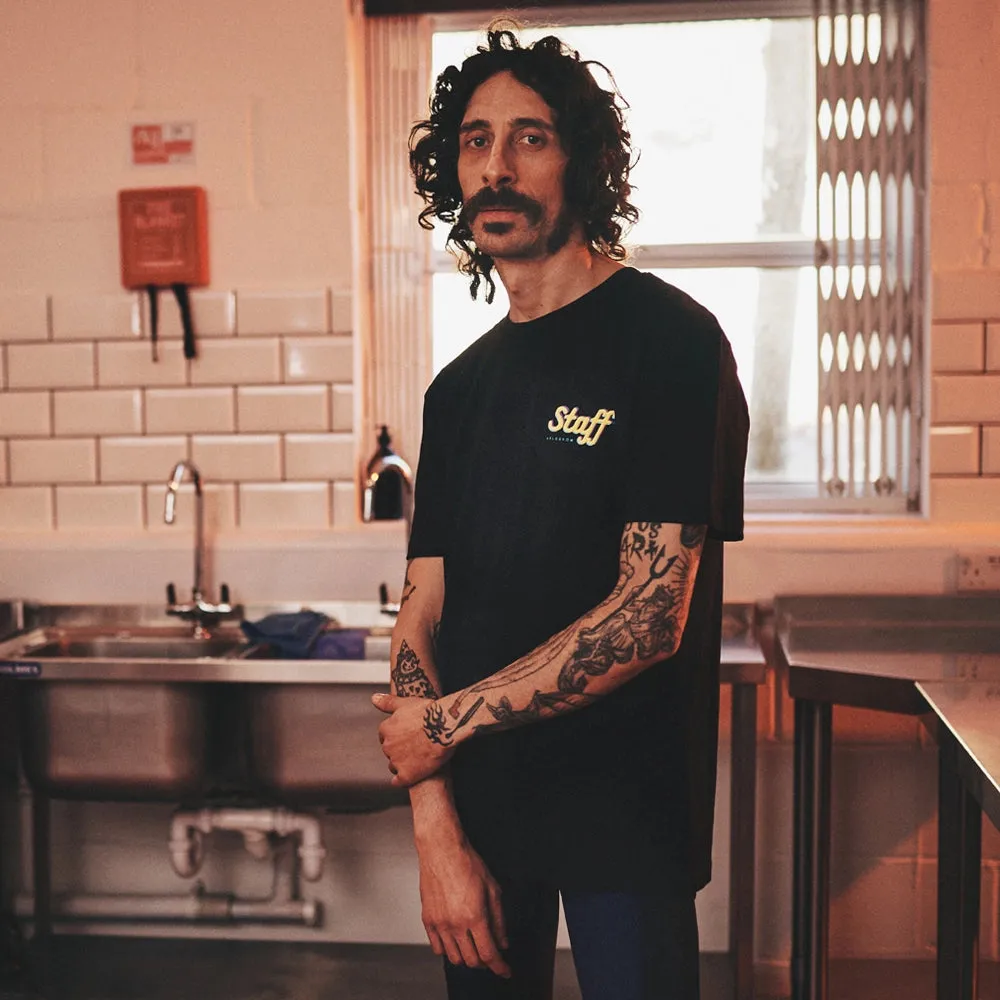 VELODROM Staff Tshirt - Black/Pale Yellow