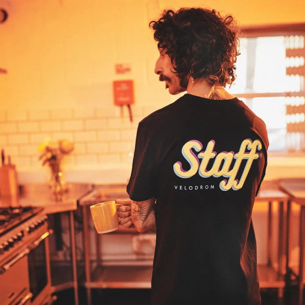 VELODROM Staff Tshirt - Black/Pale Yellow