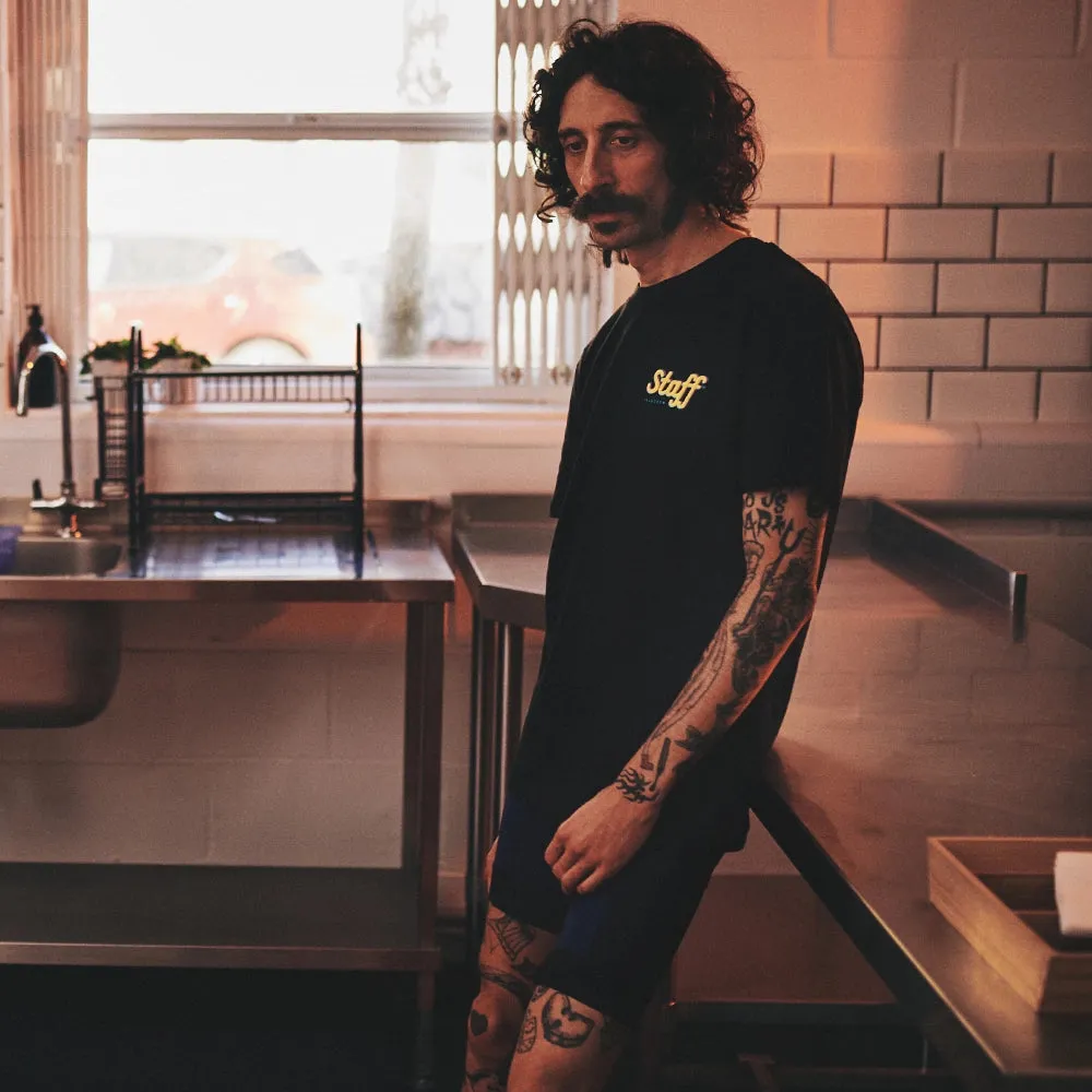 VELODROM Staff Tshirt - Black/Pale Yellow