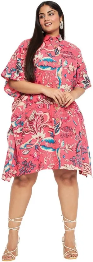 Women Short Kaftan Plus Size Dress Comfortable Cotton Kimono Dresses for Casual Wear