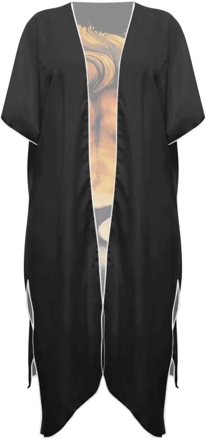 Women's Beach Cover up Swimsuit Kimono, Loose Casual Swimsuit for Bikini Resort Wear