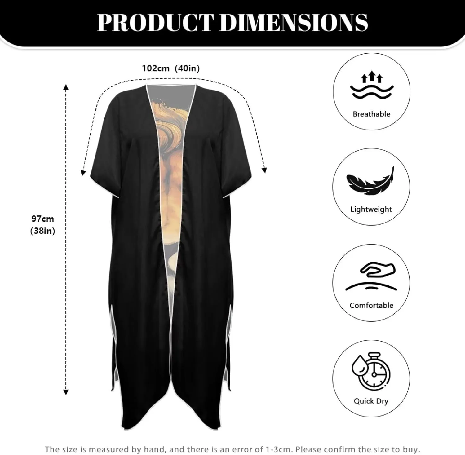 Women's Beach Cover up Swimsuit Kimono, Loose Casual Swimsuit for Bikini Resort Wear